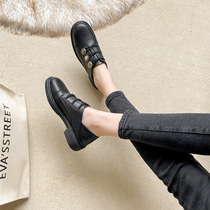 Small leather shoes womens British 2021 spring new thick-soled wild student single shoes womens retro flat college style womens shoes