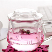 Edo glass tea cup tea water separation belt pull office men and women filter tea transparent cup