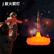 Cross-border home 3D printing rocket light creative led breathing night light home night light new strange table lamp