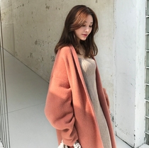 Lalm mid-length wool knitted cardigan womens 2019 autumn and winter new temperament loose over-the-knee lapel sweater jacket