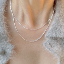 Lukewarm ethos small crowdnecklace Italy VICENZA s925 PURE SILVER SPARKLING LOCK BONE CHAIN NAKED CHAIN WOMAN