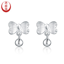 Yuanshengfu new PT950 fashion bow platinum earrings fashion versatile platinum earrings