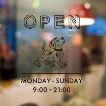 Pet shop door stickers wall decoration glass door stickers wall stickers business hours business scope advertising stickers