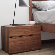 Wooden Furniture Nordic Raw Modern Minimalist Mahogany Cherry Black Walnut Solid Wood Bedside Table CG006