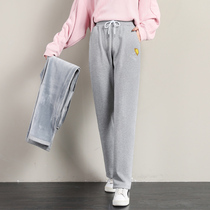 Plus velvet straight pants children autumn and winter thick loose size casual pants 2021 new student sports pants tide