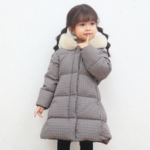 Kanger baby down jacket Korean version of the girls long thick coat small childrens clothing 2020 new winter clothes