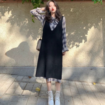 Early autumn womens clothing fat mm new large size Western style thin 2021 two-piece spring and autumn dress fashion age reduction