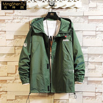 Spring and autumn gradient tooling jacket jacket mens ins wild reflective hip-hop Ruffian handsome couple function shirt D0213