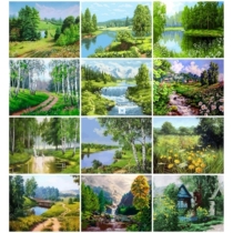 Painting By Numbers Tree Hand Painted DIY Kits Dra