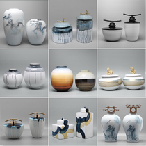 Modern new Chinese ceramic painted storage cans ornaments creative home TV cabinet porch decoration soft decorations