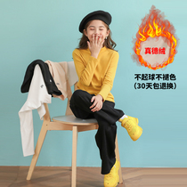 Girls plus velvet base shirt semi-high collar Delong autumn and winter foreign atmosphere with baby warm thick childrens coat