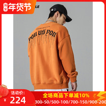 Muscle Dog Round Neck Sweater Mens Tide Brand American Letters Embroidered Autumn and Winter Loose Fitness Sports Leisure Pullover