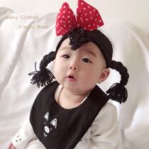 _Small wine baby_Korea ins same men and women baby three-dimensional bow fake braid hair band hair rope year old photo