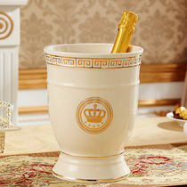 European-style ice bucket ceramic wine storage bucket KTV bar clubhouse champagne bucket red wine ice bucket large ice bucket