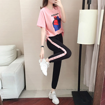 Tide brand CVY summer sports suit womens fashion 2021 new foreign style small man high casual two-piece set