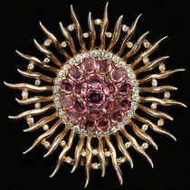 Tsuifari Trifari Alfred Philip Pink Topaz Sunshine Brooch Accessories Women Luxury