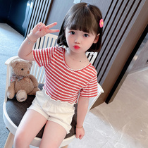 GIRL BABY FOREIGN AIR SUIT 2022 SUMMER NEW FOREIGN AIR SHORT SLEEVE MID-CHILD LITTLE GIRL NET RED SUMMER DRESS CLOTHES