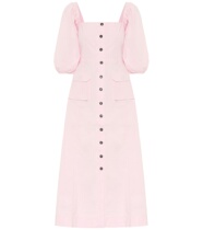  2021 GANNI ELASTIC COTTON FOAM FOLLICLE LADY WITH LONG CLOT DRESS