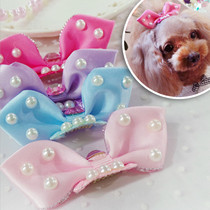 Handmade big bow Pearl pet dog hair accessories small cute pet hairclip broken hair clip safety clip