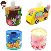 Non-woven three-dimensional stickers paper tissue box paper box children handmade DIY fabric material package kindergarten