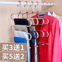 Pants rack hanging pants storage artifact hanger pants clip multi-layer magic pants support household multifunctional Library rack wholesale