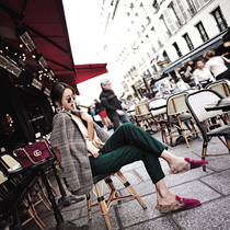 BettyChow air quality dark green wool pants pipe pants 9 points casual pants New Universal Match