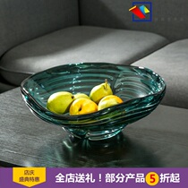 Nordic Creative Glass fruit plate desktop ornaments living room coffee table model room dried fruit snacks storage tray