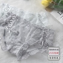 Sentiment Ladies lace underwear girl raw mesh sexy strap cute low waist cotton crotch breifs summer New