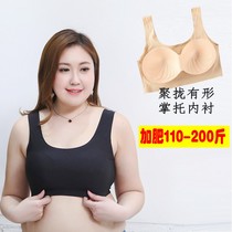 Enlarge-size one-piece cups No steel ring bra gattening up fat mm Ice Silk Smear Chest Wrap 200 Catty Underwear
