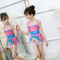 Girl color swimsuit in the big boy 2021 summer new foreign style cute princess baby conjoined body breathable