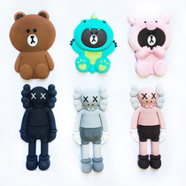 Cartoon kaws silicone free hole door suction bathroom room door stopper thickened top buffer mute anti-collision pad door bumper