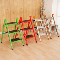 Thickened Thicken Man Character Ladder Home Ladder Ladder Three-step Folding Telescopic Iron Pipe Pedal Ladden High Ladder Cabinet Stairs Stool