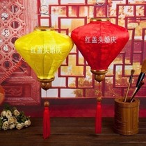 Diamond lantern Satin red palace lamp Chinese wedding props Wedding stage ceiling pendant Shopping mall hotel decoration