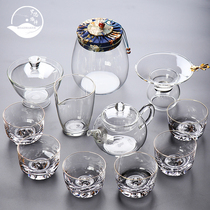 ROADMAKER high-end glass tea set set Transparent teapot cover bowl Household heat-resistant Kung Fu tea Office meeting