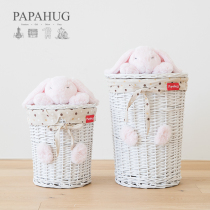 PAPAHUG|Rabbit handmade bamboo animal home bedroom childrens toy storage basket Clothing dirty clothes basket