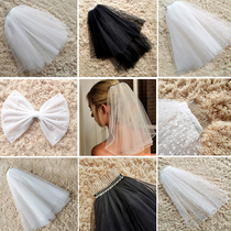 Certificate of small head yarn headdress Super fairy son Net red photo props retro wedding veil female Bride wedding short