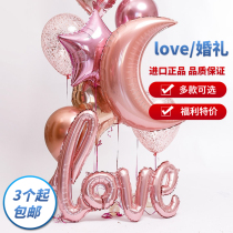LOVE Heart Heart foil aluminum film balloon wedding anniversary marriage proposal confession Valentines Day romantic pink tender
