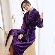 Womens flannel robes autumn and winter mens robes couples robes womens winter thickened bathrobe womens robes