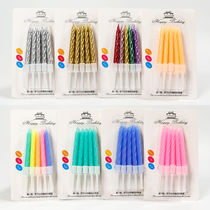 Birthday Candles Colored Flame 10-pack Color Threaded Crystal Small Candles Childrens Party Creative Birthday Cake