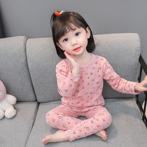 Girls autumn sweater girl girl all cotton childrens warm underwear set pure cotton pajamas girl baby cotton sweater
