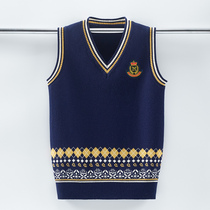 Boy knit vest Outer wear Chaoyang qi Children kan shoulder sweater waistcoat Machia CUHK boy spring autumn boy Horse clip pure cotton
