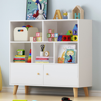 Bookshelves Landing Simple Childrens Toy Containing Shelves With Doors Five-G Small Cabinets Solid Wood Legs Bedroom room Lockers