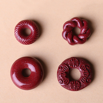 Natural cinnabar beads high content of purple gold sand scattered beads small safety buckle Fushou DIY pendant Buddha beads accessories without holes