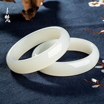 Longyu cultural ice seed Xinjiang and Tian jade bracelet Kunlun white jade bracelet children