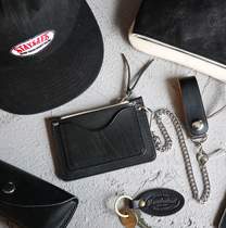  Hardwind Gangfeng manufacturing motorcycle style cowhide zipper card bag can be used with pants chain