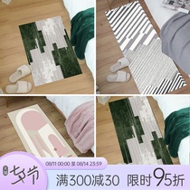 Bedside carpet Full bunk Bedroom room rectangular household blanket Living room mat Bed front carpet Nordic floor mat