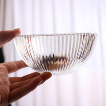 Phantom vertical stripe transparent glass dishes Japanese tableware set fruit glass bowl salad bowl childrens plate