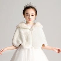 Baby cloak cloak Autumn and winter out childrens shawl girl princess flower girl dress Plush cloak coat thickened