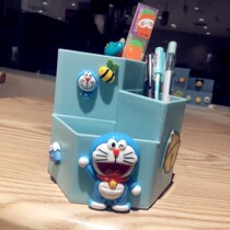 Desk blue fat man decoration office Doraemon girl cute pen holder birthday boy small gift creative storage