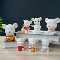 ins creative personality mouse lucky car ornaments living room desktop decorations desk cute small furnishings